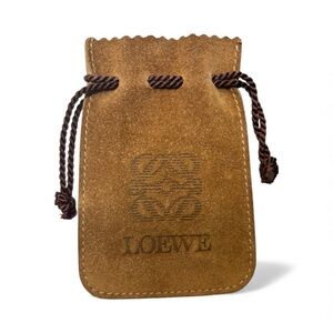Loewe Suede Jewelry Drawstring Pouch Travel Vintage